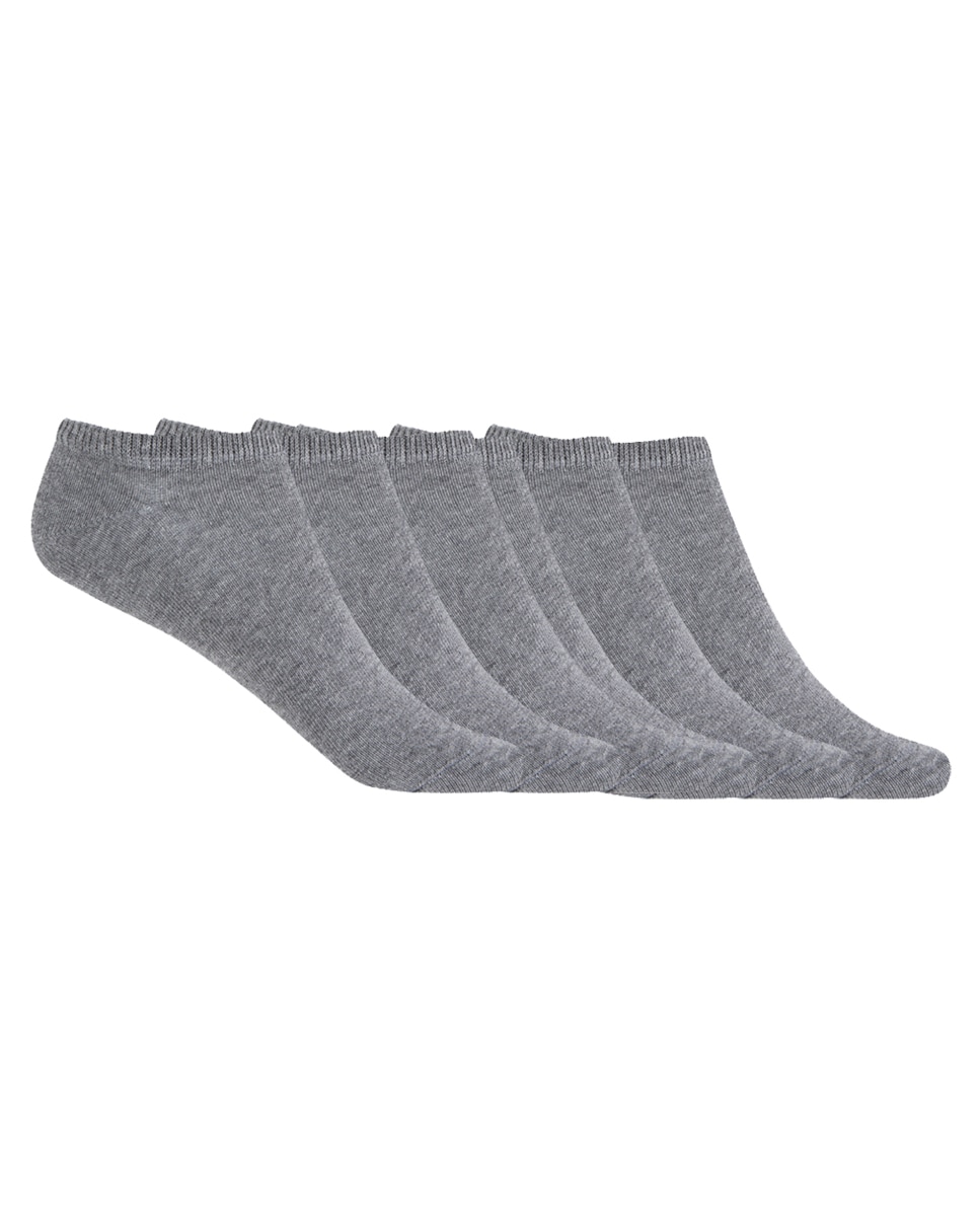 Pack de 6 pares de calcetines de algodón en liso Basix - Punto Blanco - Gris Gris-1