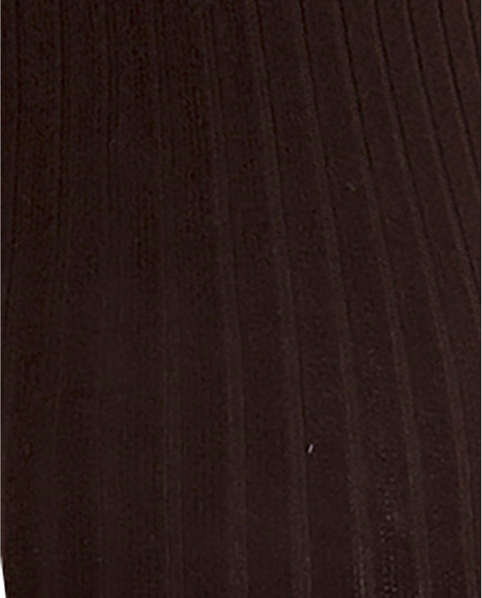 Pack de 2 leotardos de bebé de algodón de canalé - Punto Blanco - Marrón oscuro Marrón oscuro-2