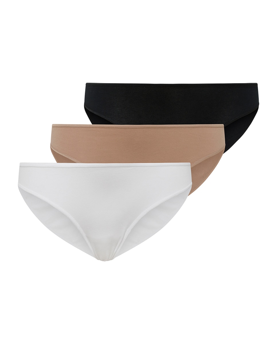 Punto Blanco - Pack de 3 bragas de microfibra lisa.