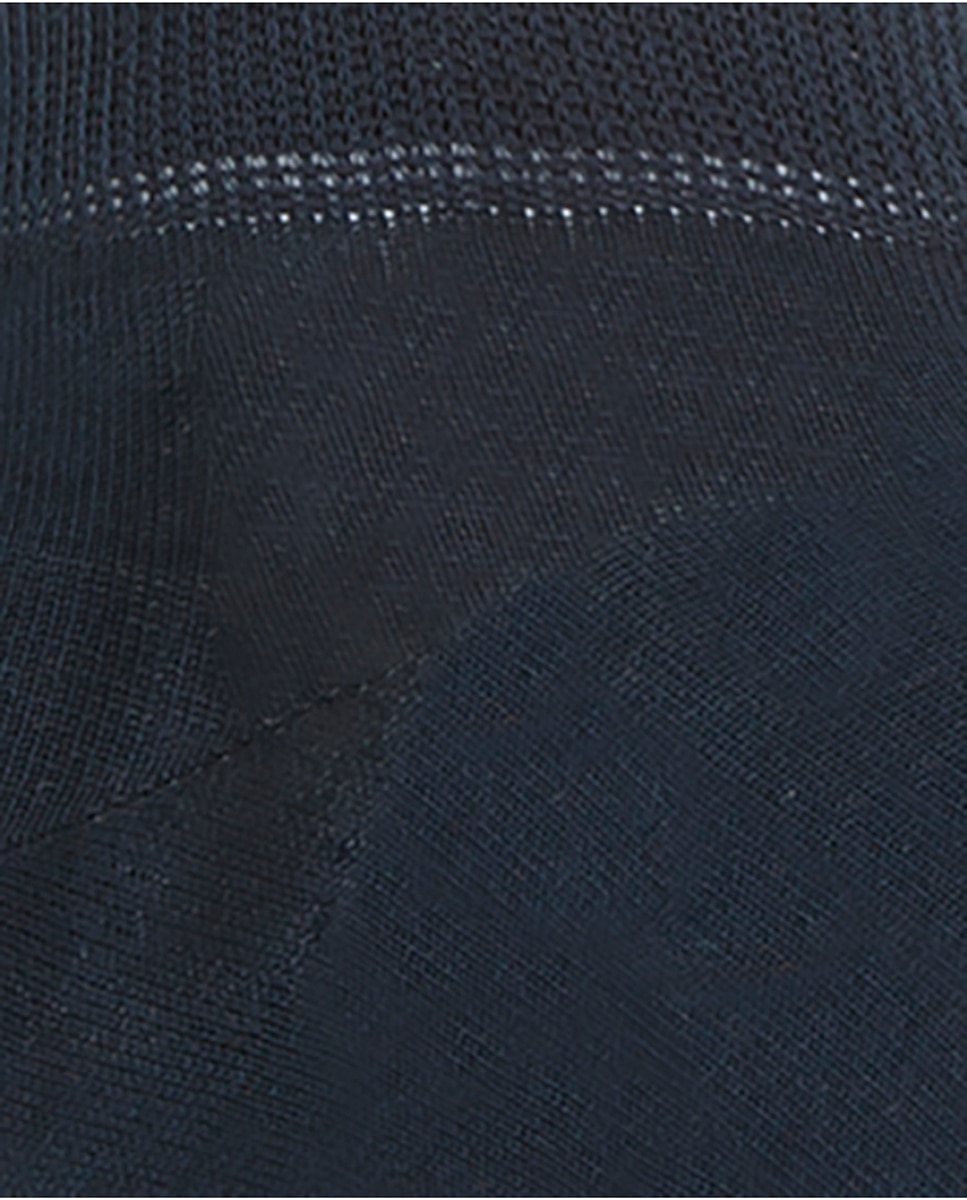 Pack de 2 pares de calcetines de mujer de algodón mercerizado lisos - Punto Blanco - Azul marino Azul marino-2