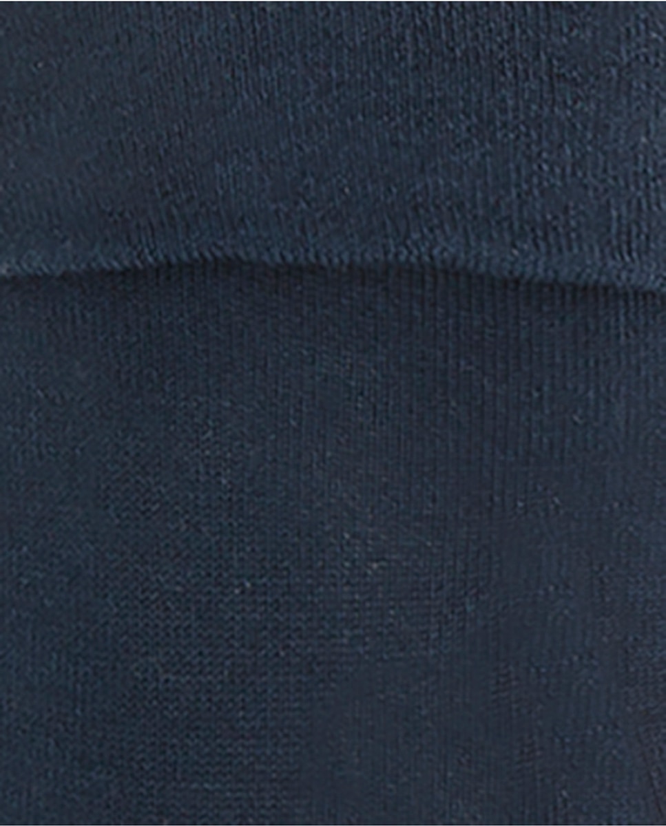 Pack de 2 pares de calcetines de mujer de algodón mercerizado con puño vuelto lisos - Punto Blanco - Azul marino Azul marino-2