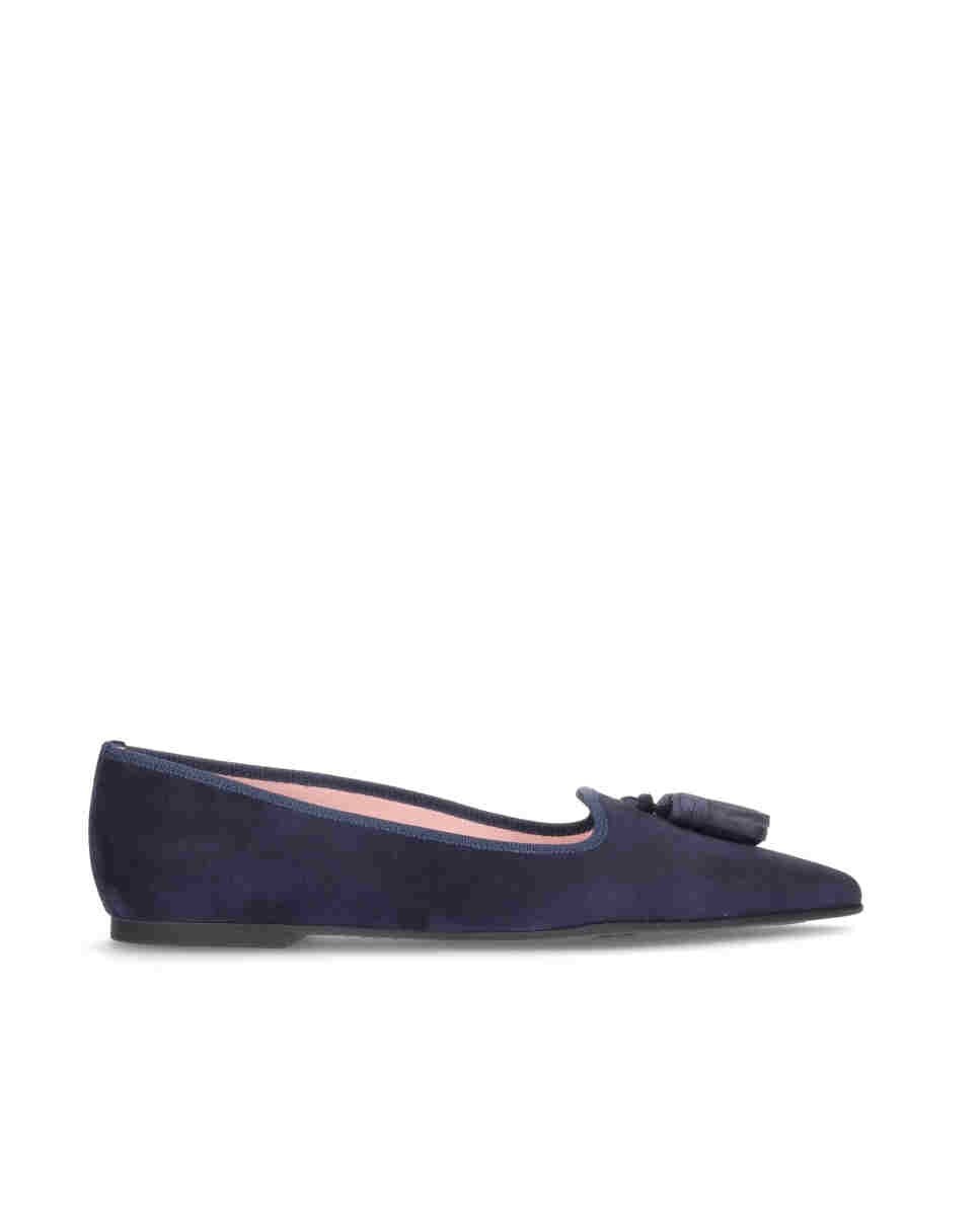 Slippers de mujer en ante color negro - Pretty Ballerinas - Azul Azul-1