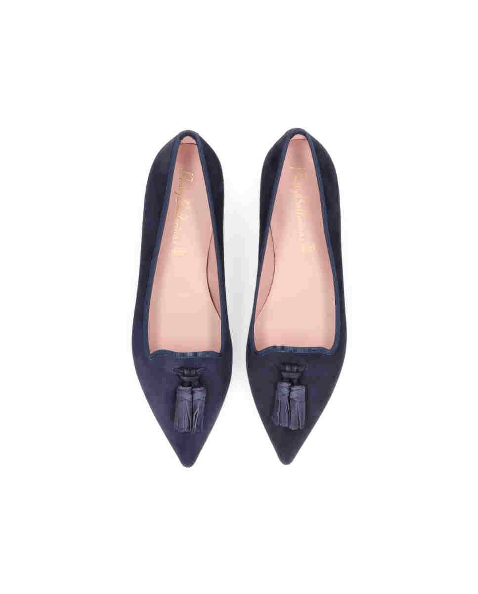 Slippers de mujer en ante color negro - Pretty Ballerinas - Azul Azul-2