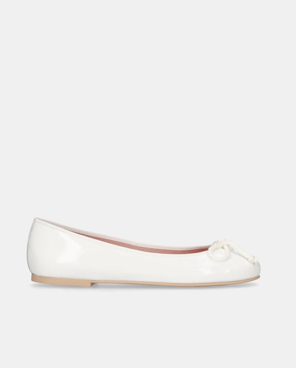 Bailarinas planas rosario de mujer en charol - Pretty Ballerinas - Blanco Blanco-1
