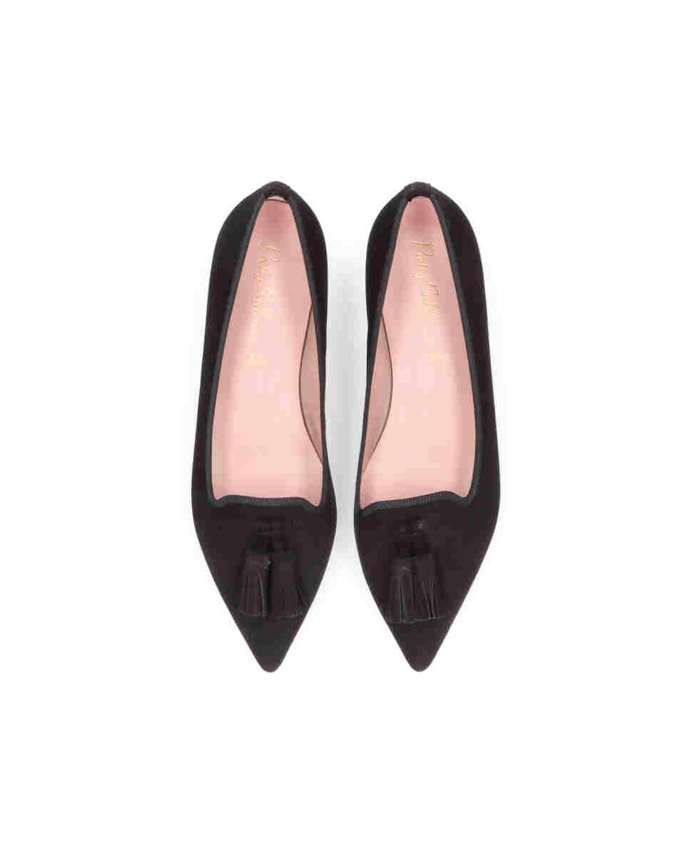 Slippers de mujer en ante color - Pretty Ballerinas - Negro Negro-2