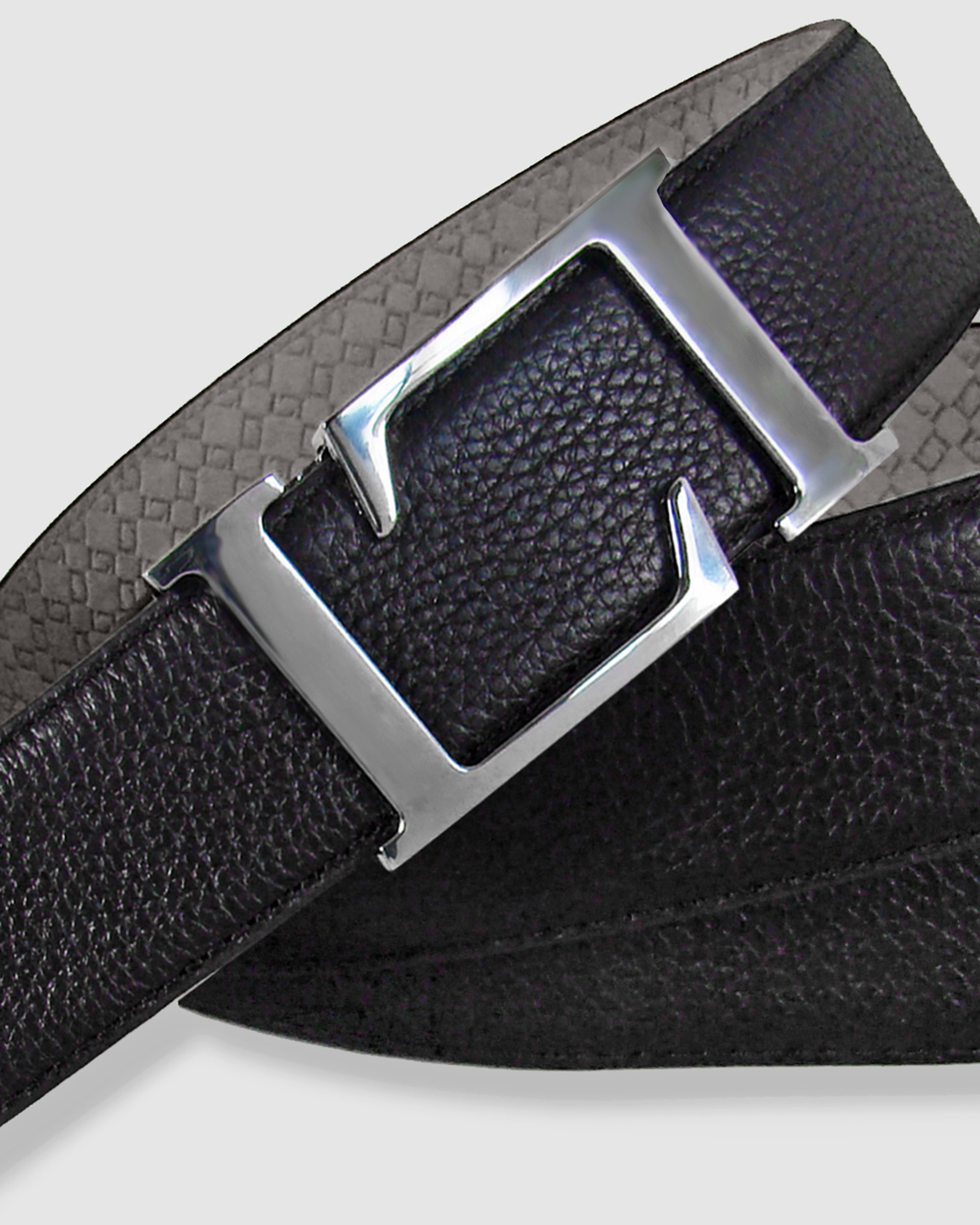 Cinturón hombre leyva piel crispada con hebilla logo - Negro Negro-2