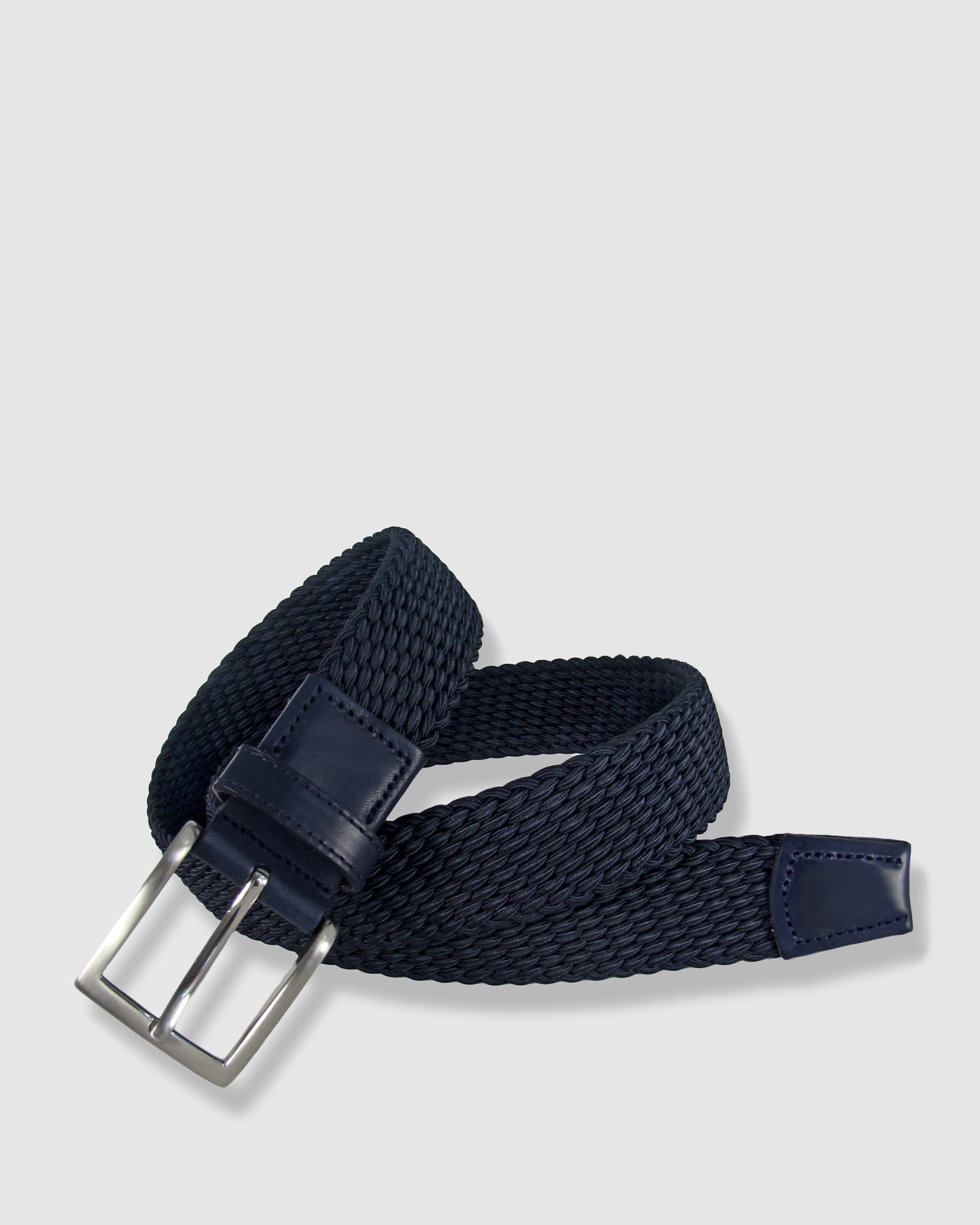 Cinturón hombre leyva trenzado elástico con detalles en piel - Azul marino Azul marino-1