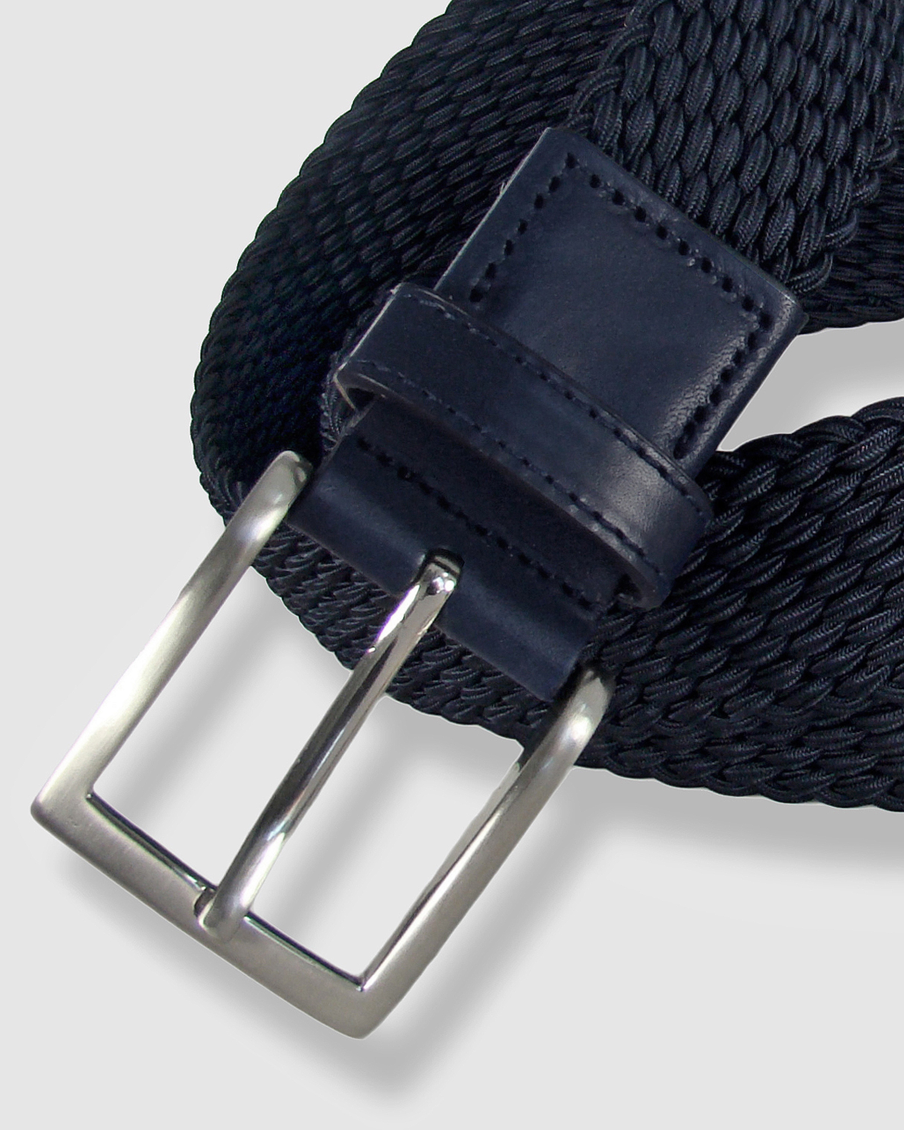 Cinturón hombre leyva trenzado elástico con detalles en piel - Azul marino Azul marino-2
