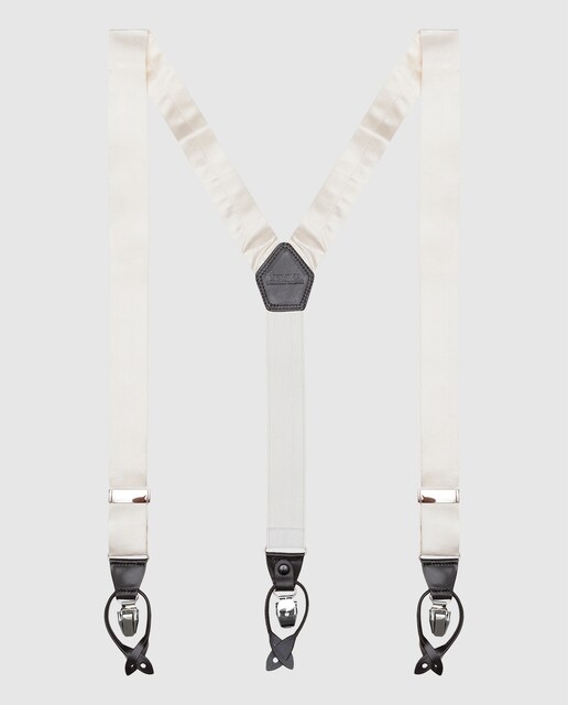 Imagen 0 de Tirantes de hombre blancos de seda