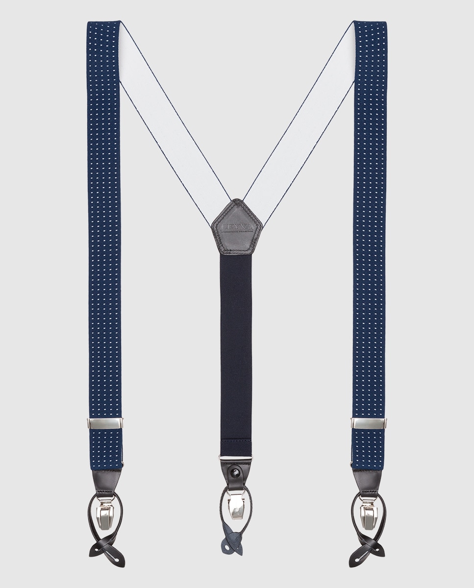 Leyva - Tirantes de hombre LEYVA elásticos con estampado negro.