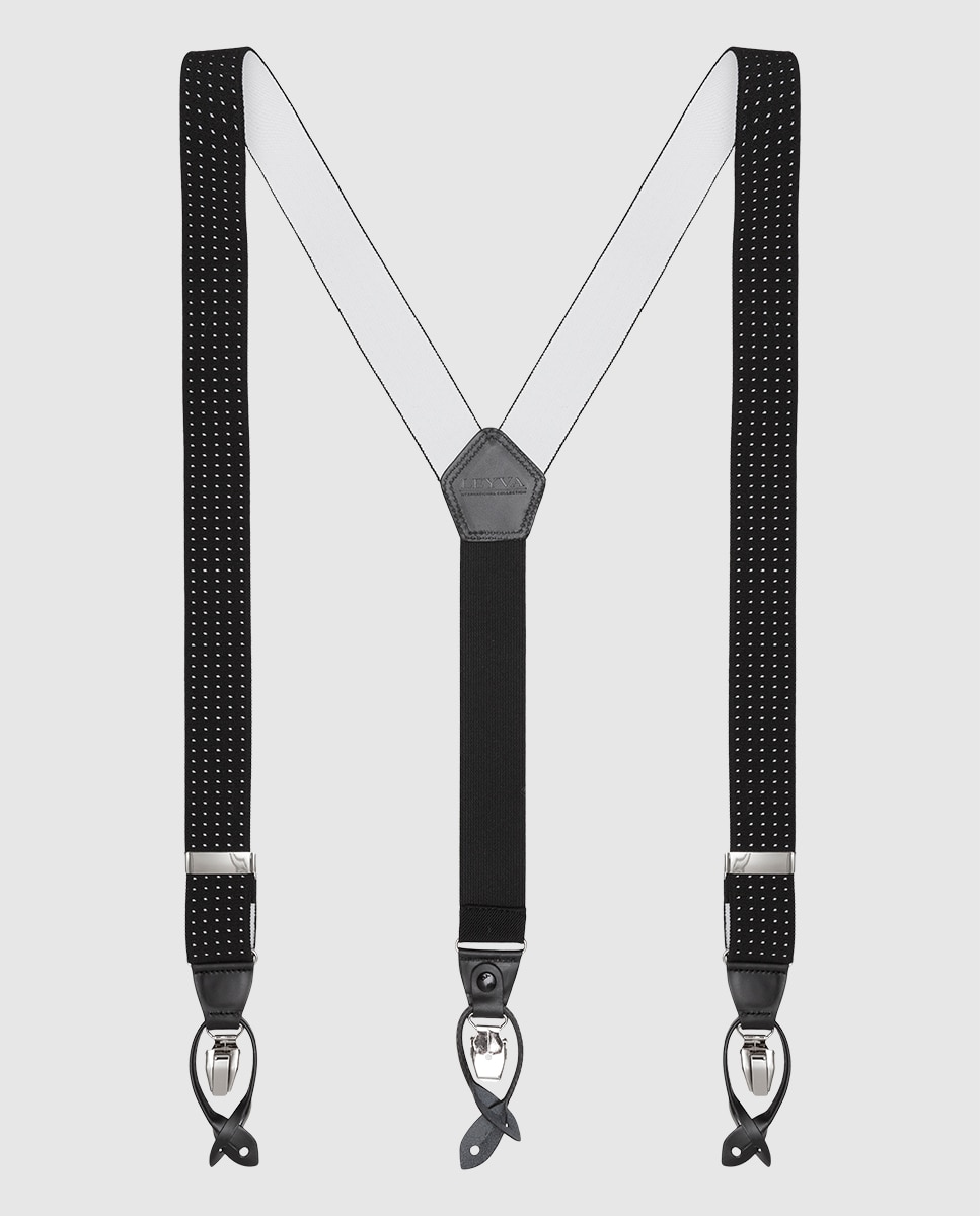 Leyva - Tirantes de hombre LEYVA elásticos con estampado negro.