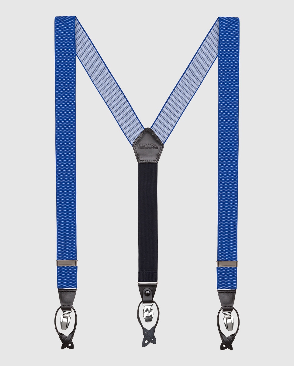 Leyva - Tirantes de hombre LEYVA elásticos de color azul marino.