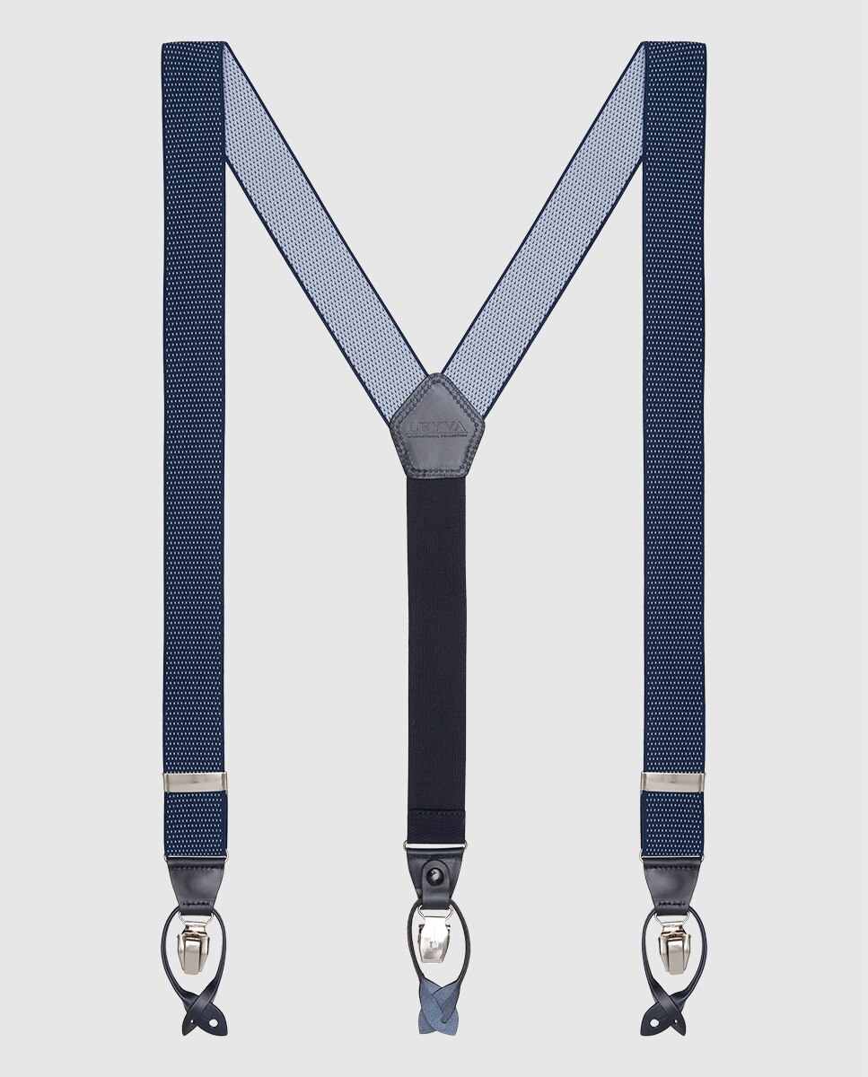 Leyva - Tirantes de hombre LEYVA elásticos de color azul marino.