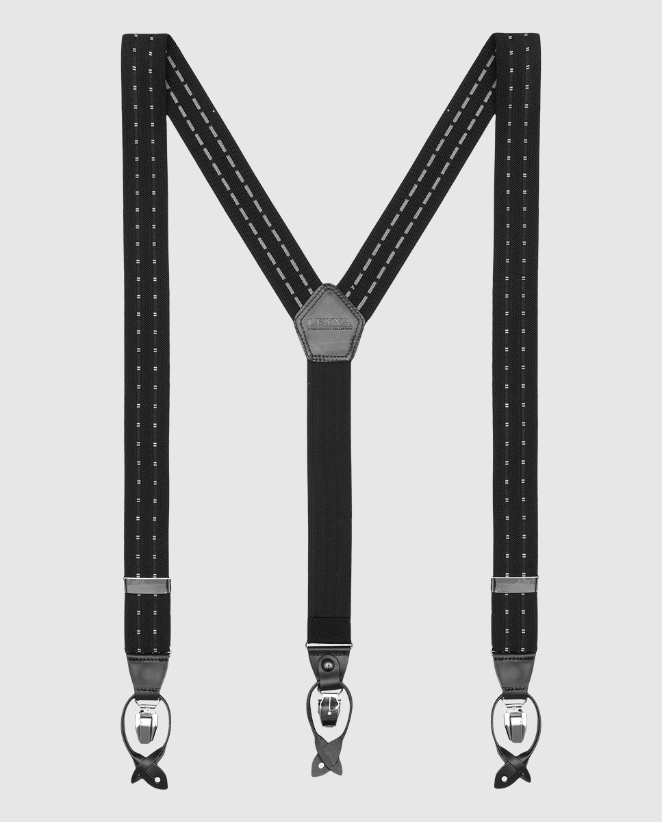 Leyva - Tirantes de hombre LEYVA elásticos de color negro.