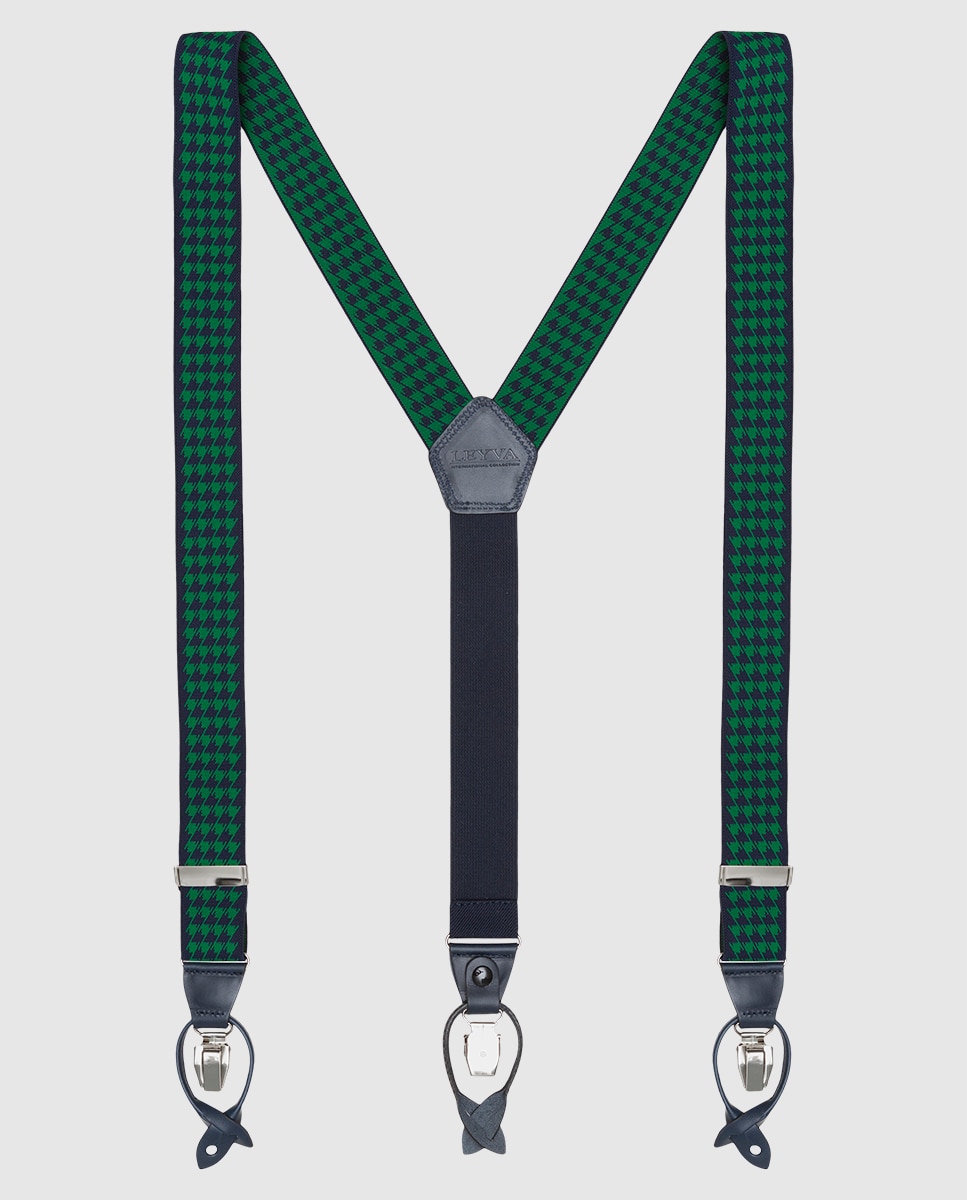 Leyva - Tirantes de hombre LEYVA elásticos con estampados rojo.