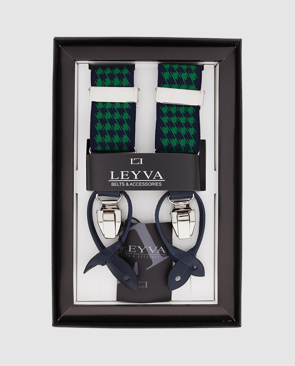 Tirantes de hombre leyva elásticos con estampado geométrico - Verde Verde-2