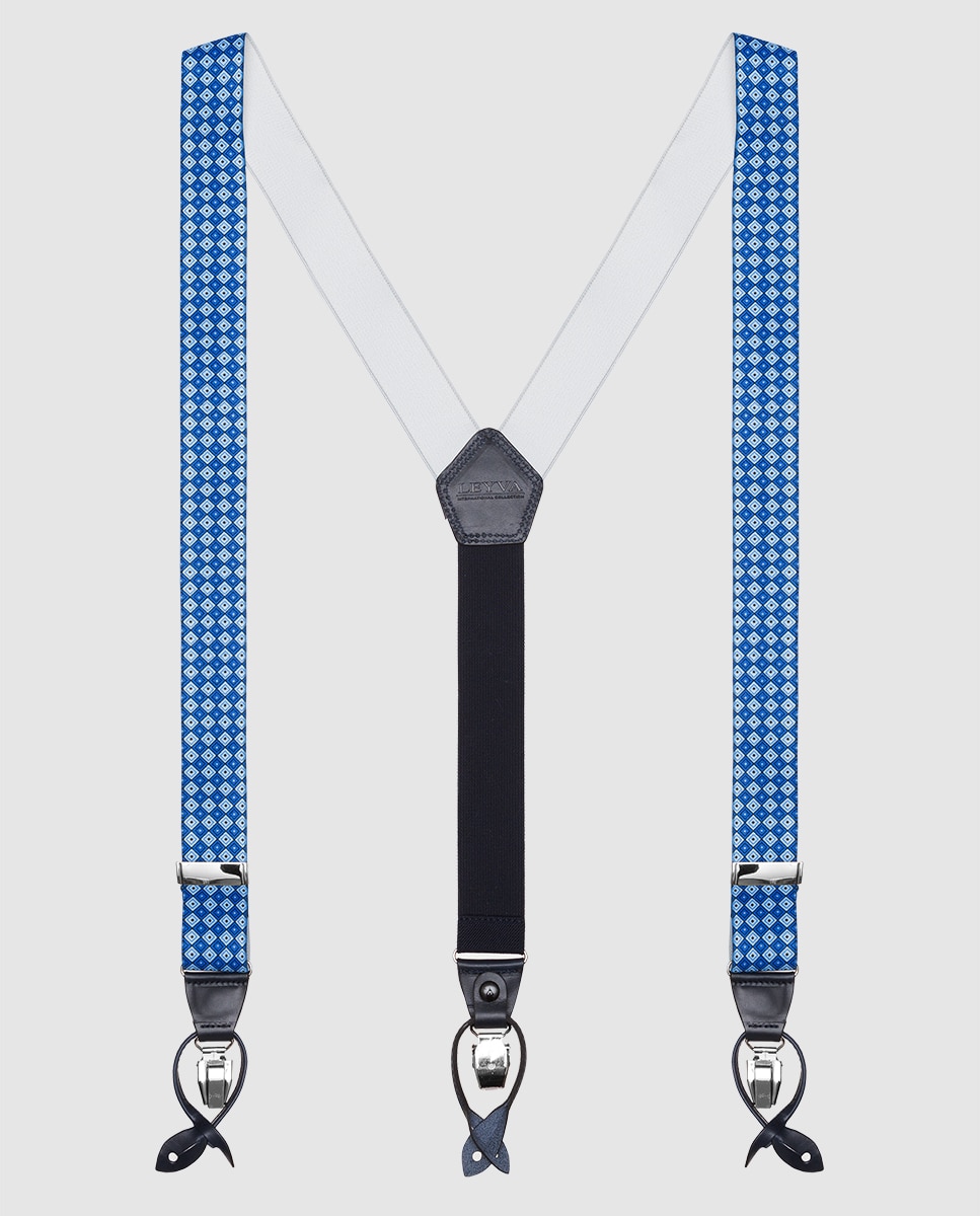 Leyva - Tirantes de hombre LEYVA azules con estampados.