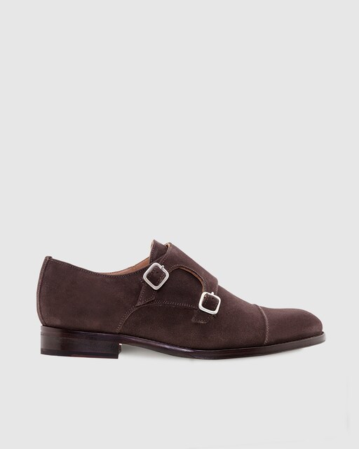 Imagen 0 de Bluchers de hombre de piel con doble hebilla