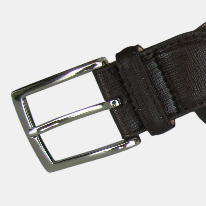 Cinturón Hombre LEYVA Piel Saffiano con Acabado Texturizado - Marrón Marrón-2