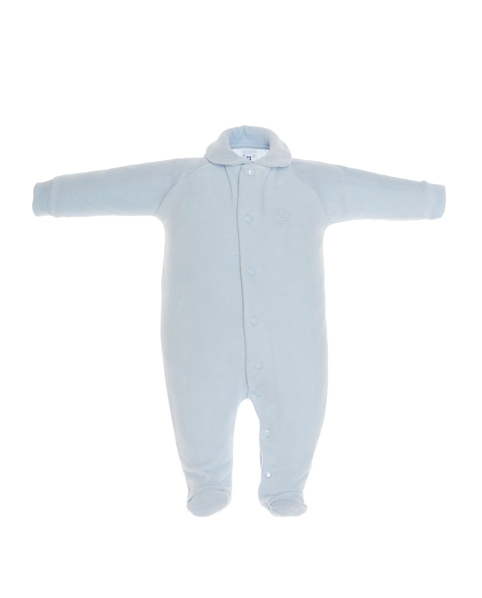 Imagen 0 de Pijama de bebé liso con abertura frontal Azul claro