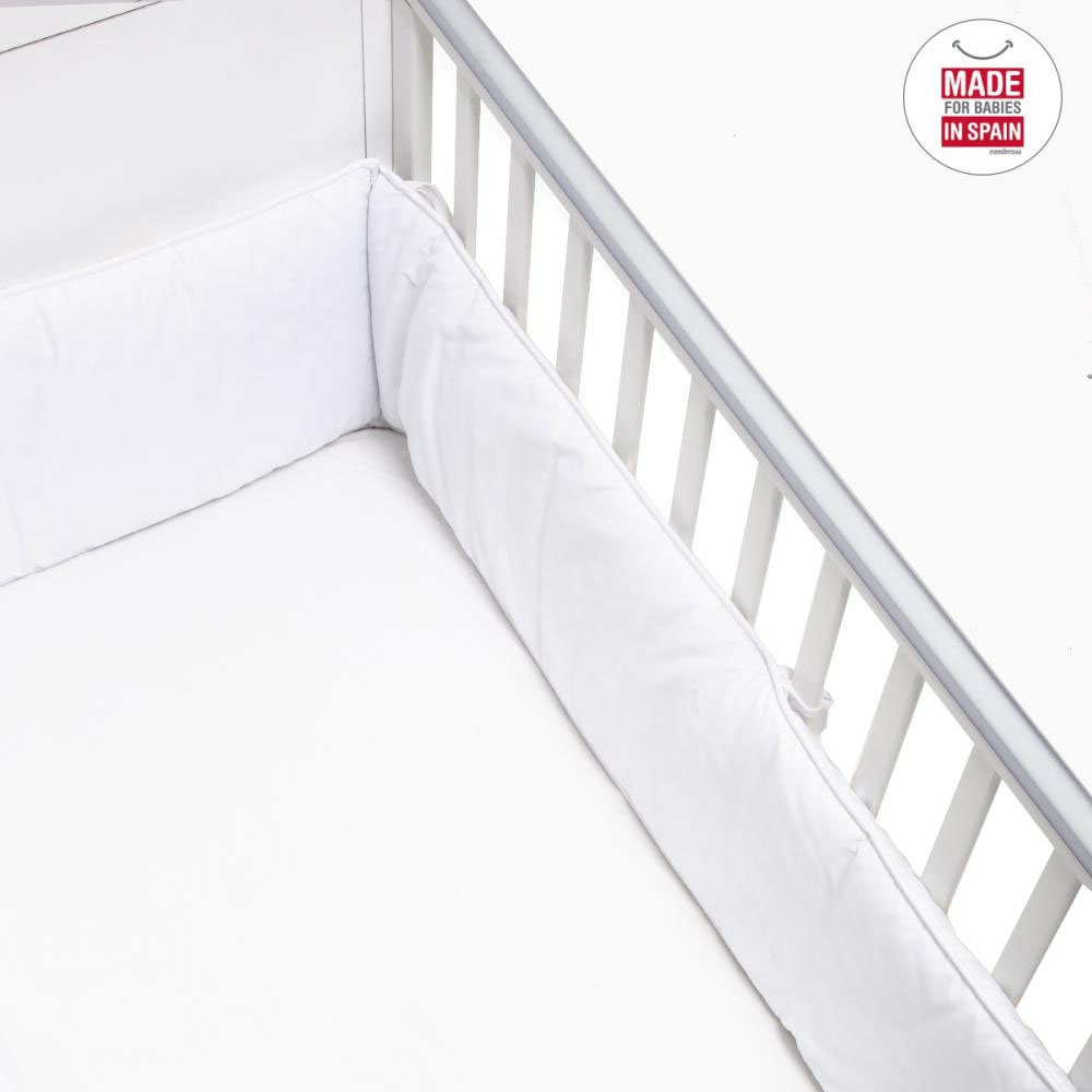 Imagen 2 de Protector para cuna (70x140 cm) Cambrass Liso E - Blanco Blanco