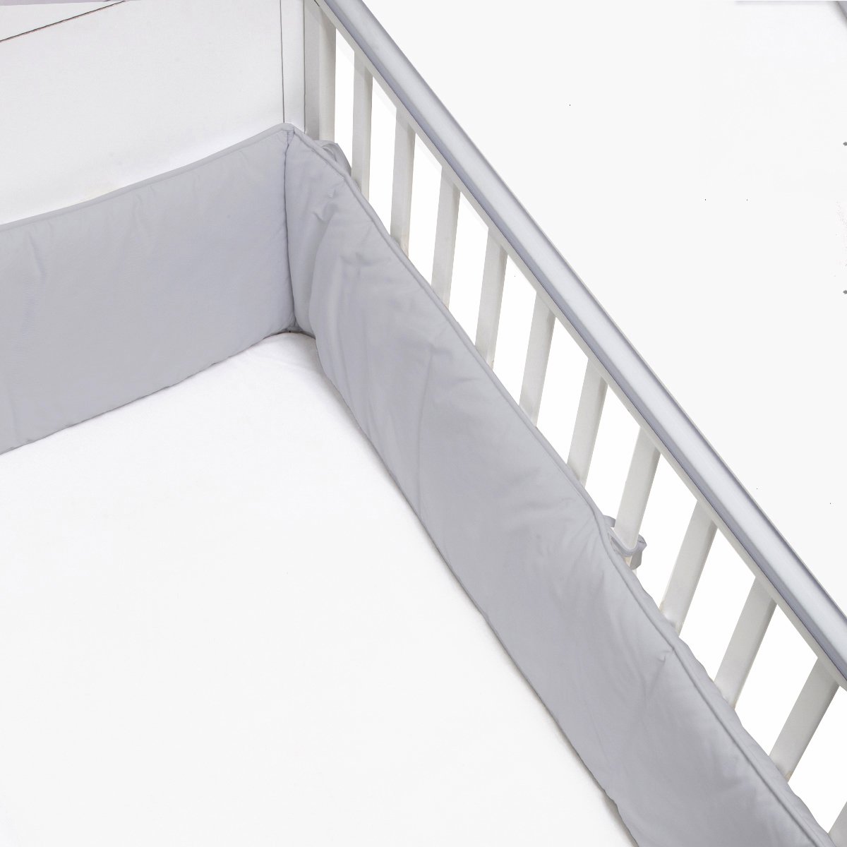 Protector para cuna (60x120 cm) Cambrass Liso E - Gris claro Gris claro-2