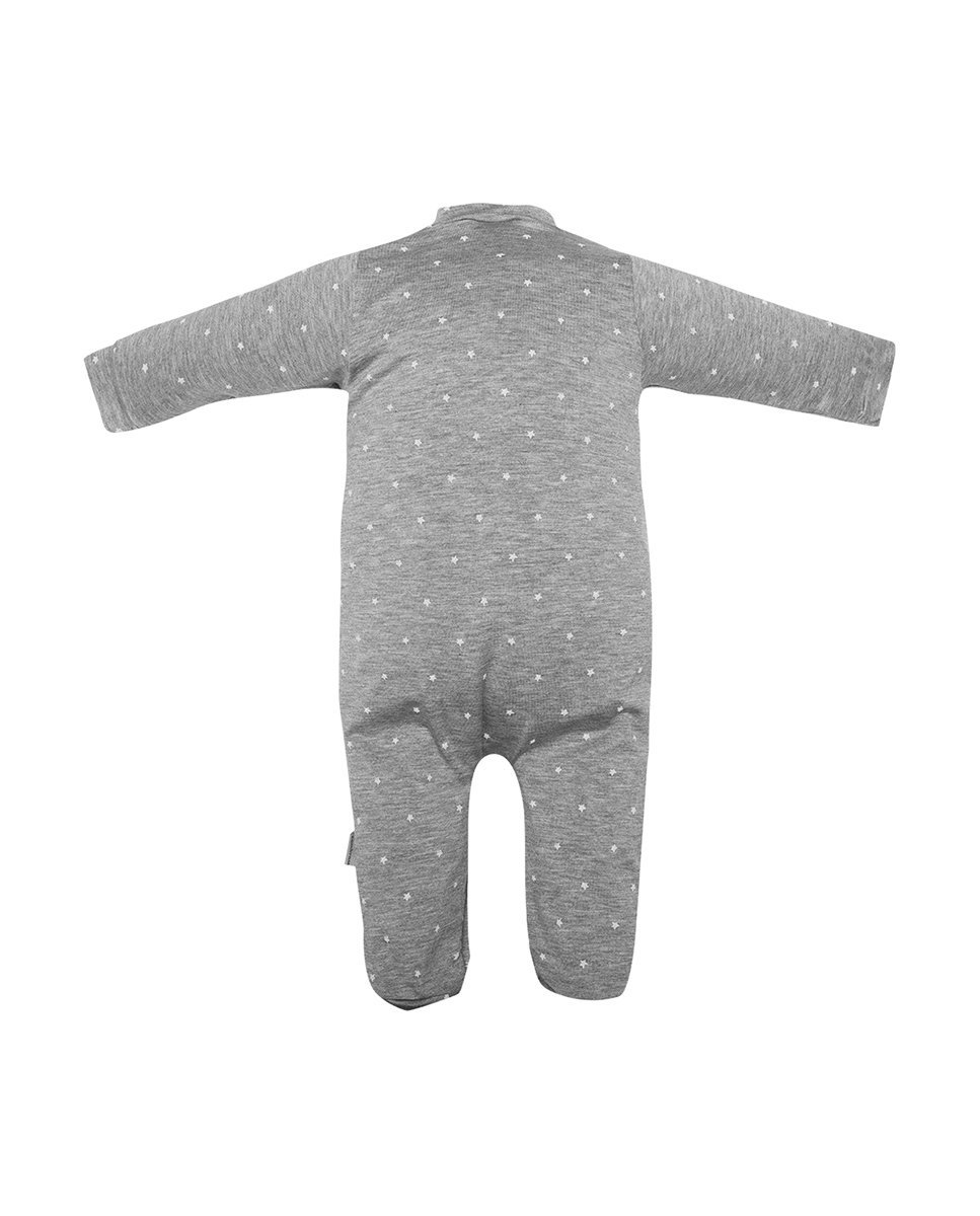 Imagen 2 de Pijama de bebé con estampado de estrellas y abertura frontal - Gris Gris