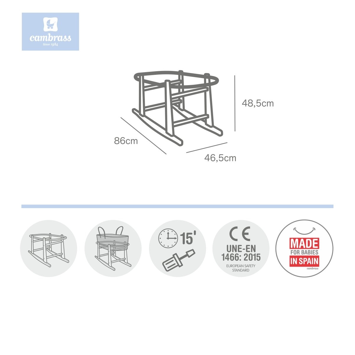 Imagen 5 de Soporte para cuco o moisés Cambrass - Crema Crema