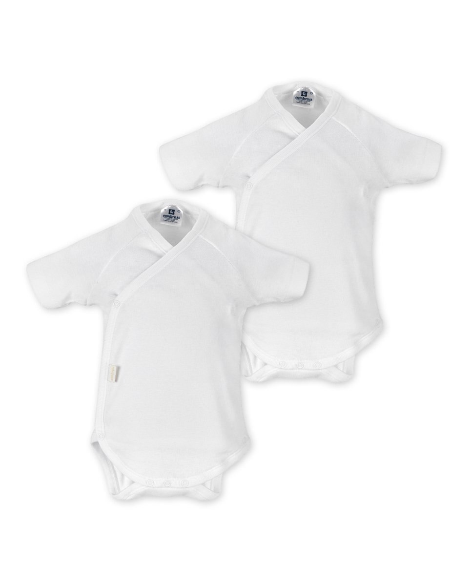 Pack 2 bodys de bebé 100% algodón de manga corta - Cambrass - Blanco Blanco-1