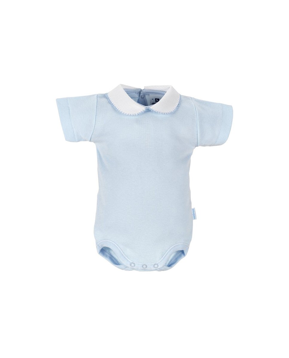 Imagen 2 de Pack 2 bodys de bebé 100% algodón con cuello y manga corta - Azul claro Azul claro