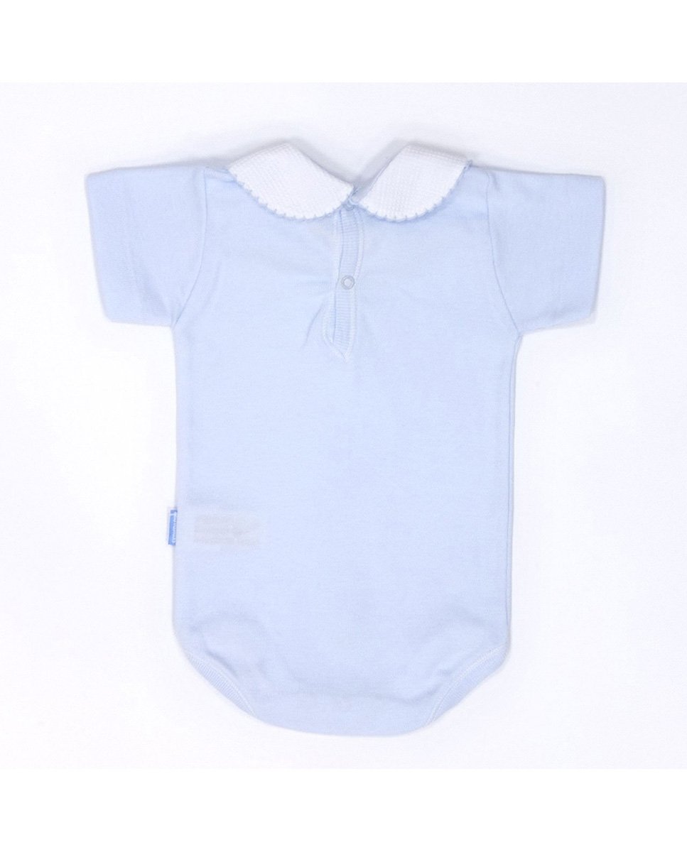 Imagen 3 de Pack 2 bodys de bebé 100% algodón con cuello y manga corta - Azul claro Azul claro