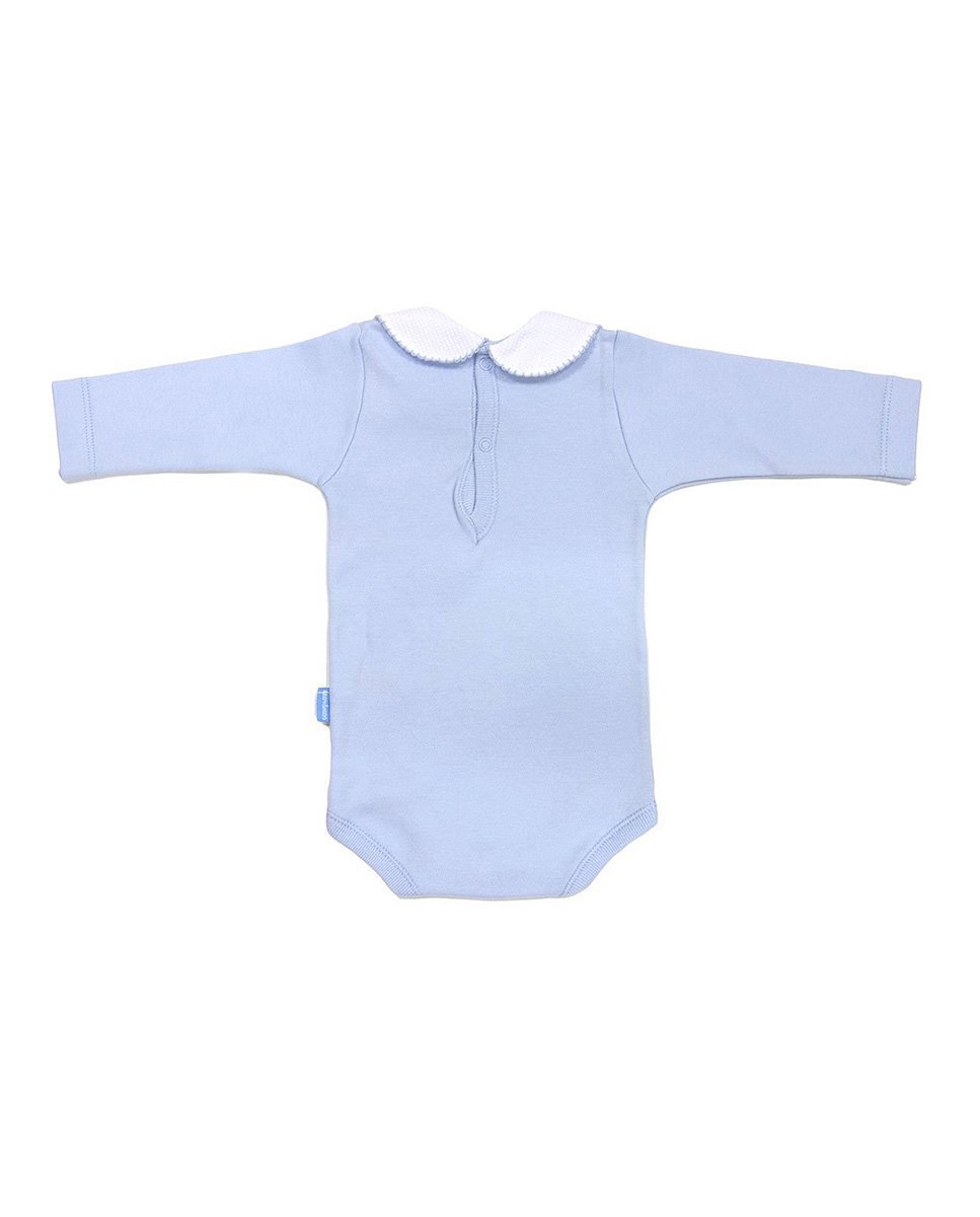 Pack 2 bodys de bebé 100% algodón con cuello y manga larga - Cambrass - Azul claro Azul claro-3