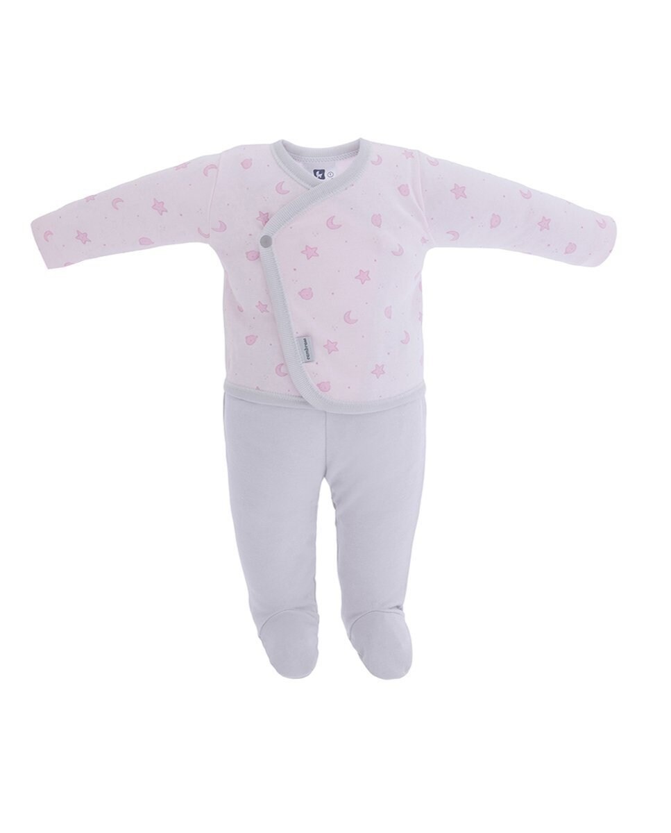 Conjunto de bebé piezas con camiseta estampada y polaina lisa