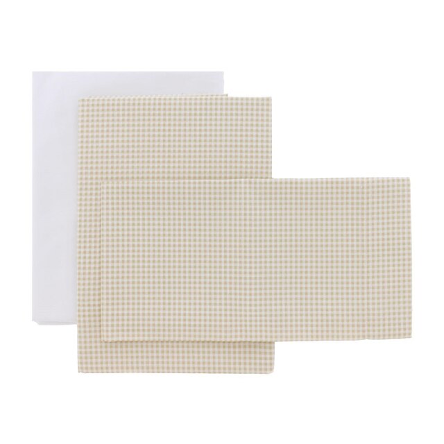 Juego de 3 piezas para cuna de 60x120 cm sábana + bajera + funda almohada Cambrass Vichy10