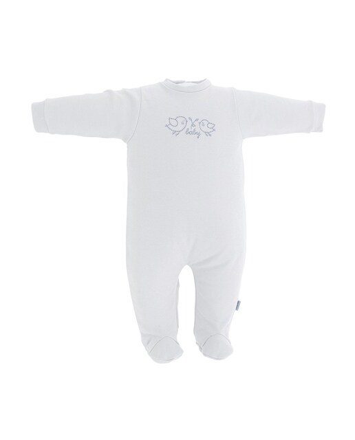 Imagen 0 de Pijama de bebé largo con bordado de pajaritos