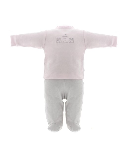 Imagen 0 de Pijama de bebé 2 piezas largo con bordado de castillo