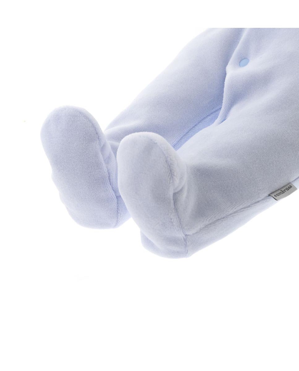 Pijama de bebé largo con bordado de luna - Cambrass - Gris Azul claro-6