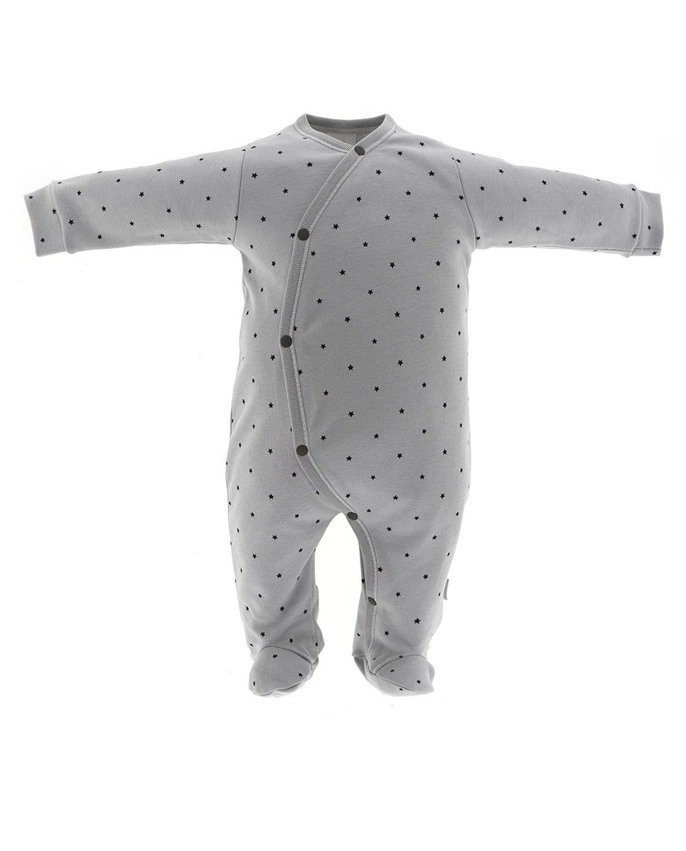 Pijama de bebé largo con estampado de estrellas - Cambrass - Gris Gris-1