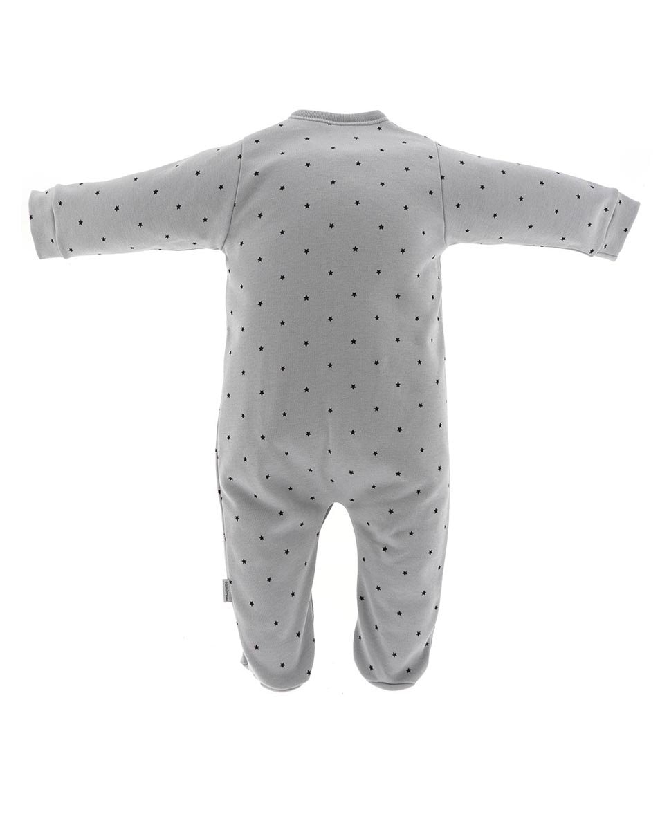 Pijama de bebé largo con estampado de estrellas - Cambrass - Gris Gris-4