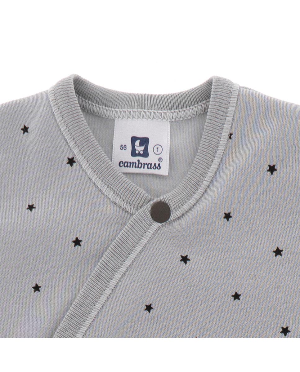 Pijama de bebé largo con estampado de estrellas - Cambrass - Gris Gris-5