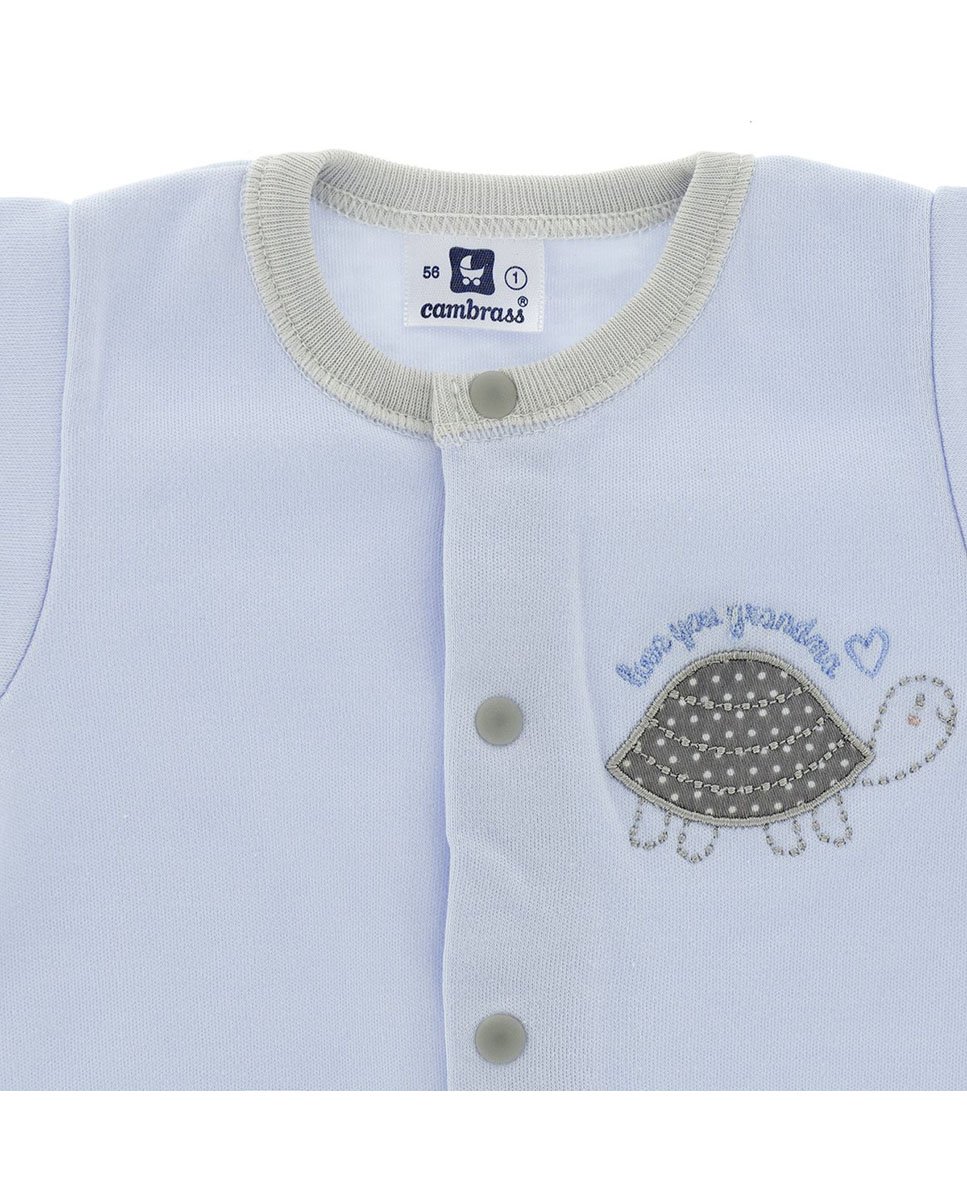 Pijama de bebé largo con bordado tortuga - Cambrass - Azul claro Azul claro-6
