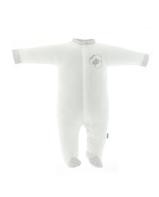 Imagen 0 de Pijama de bebé largo con detalles vichy y bordado