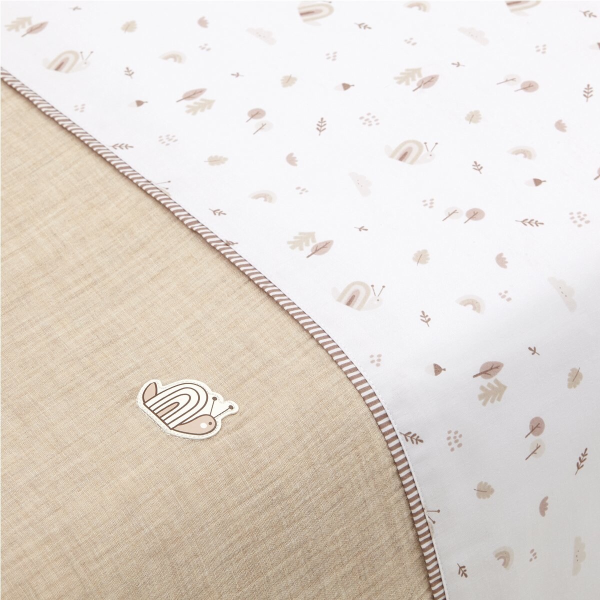 Juego de 2 piezas para maxicuna (110x170 cm): nórdico + protector Cambrass Microprint Marrón claro-5