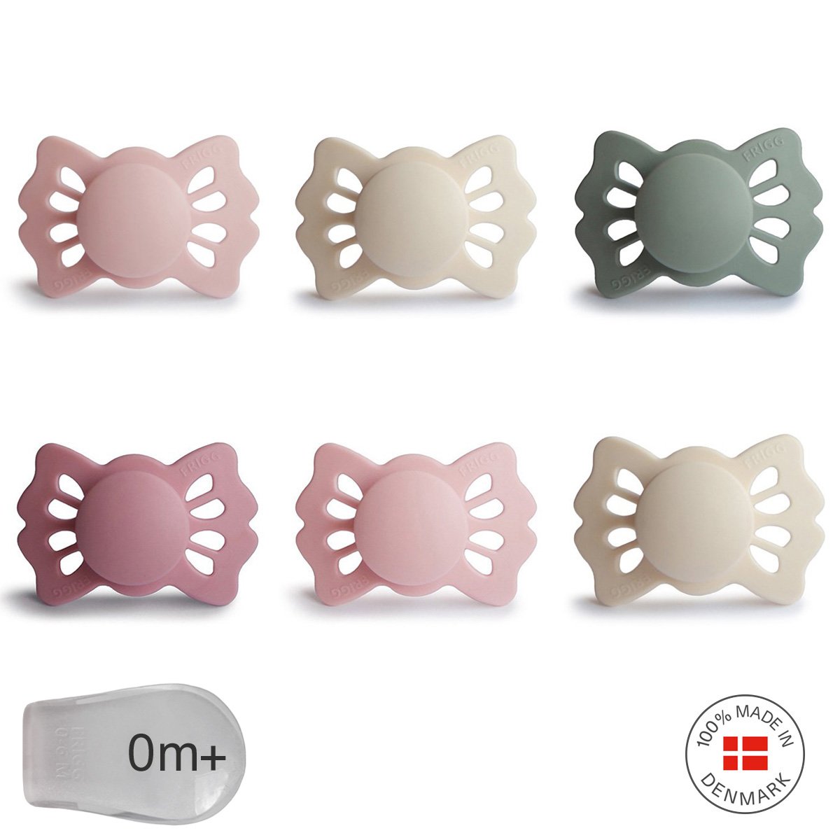 Pack regalo 6 chupetes Frigg tetina fisiológica de silicona - Rosa claro Rosa claro-2