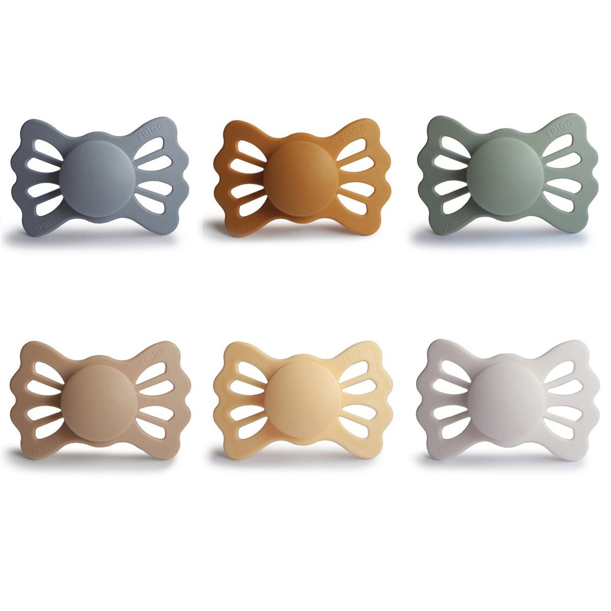 Frigg - Pack regalo 6 chupetes Frigg tetina fisiológica de silicona.