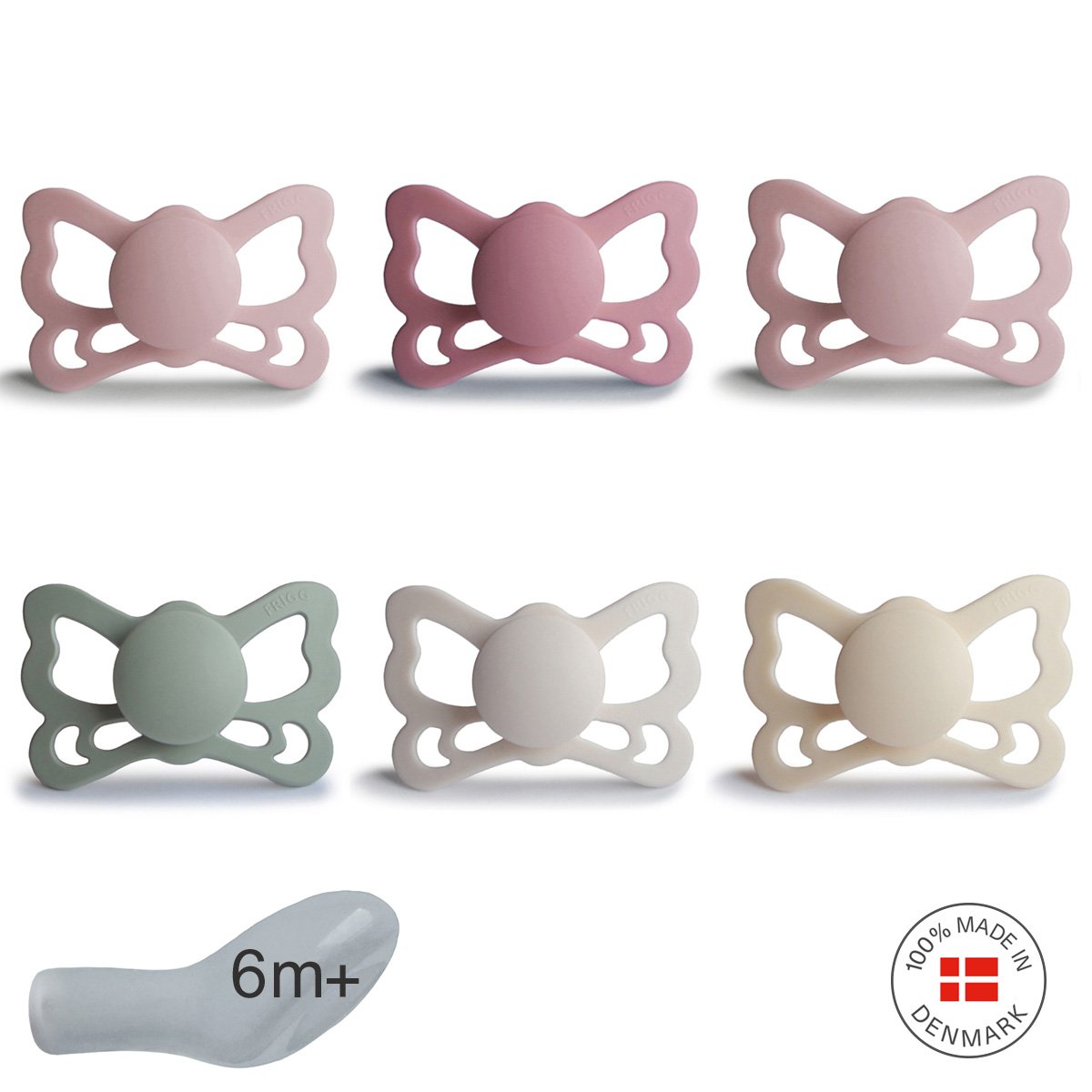 Pack regalo 6 chupetes Frigg tetina anatómica de silicona - Rosa Colorete Rosa Colorete-2
