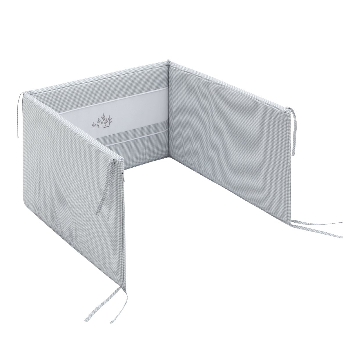 Juego de 2 piezas para cuna (60x120 cm): colcha + protector Cambrass Mini Windsord Gris perla-5