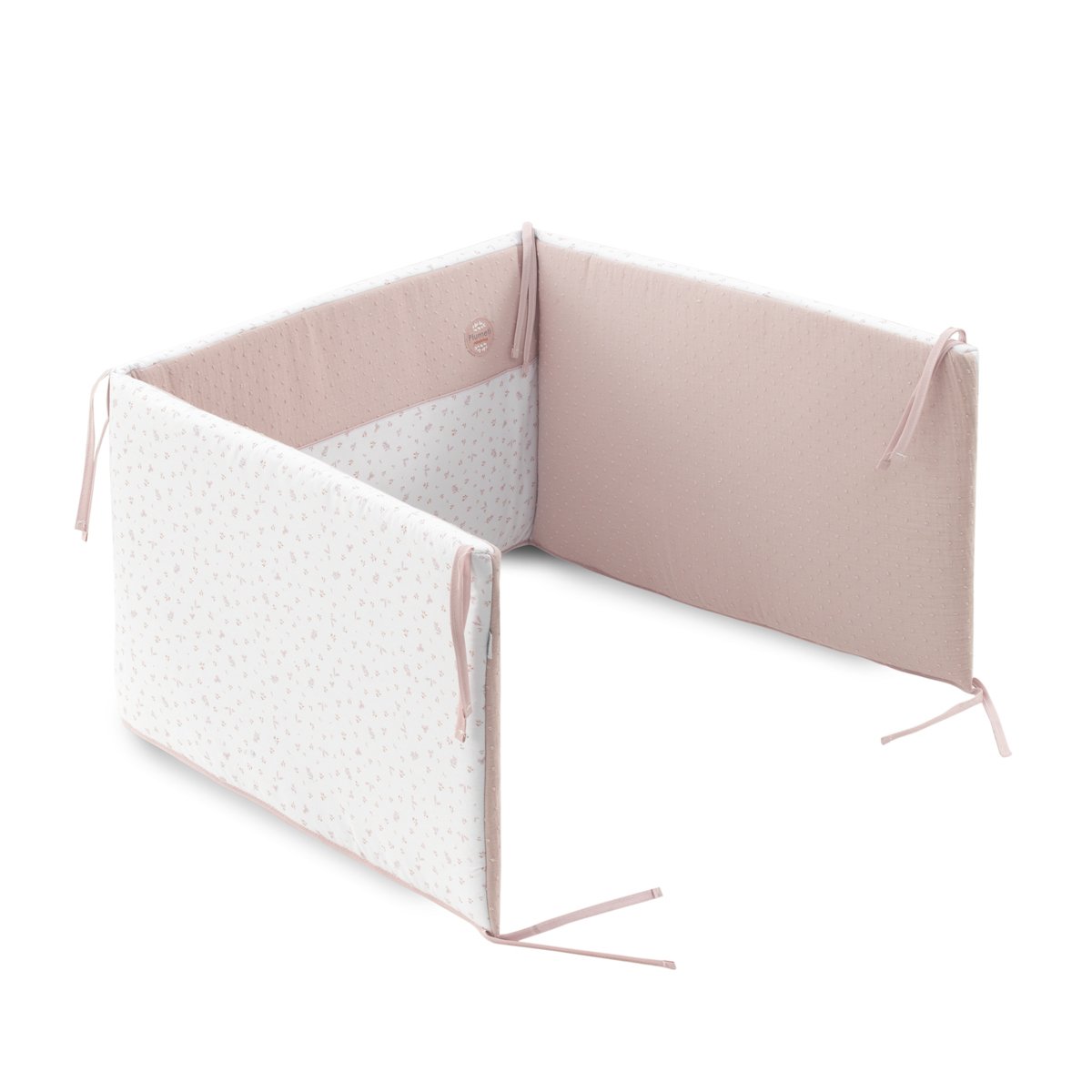 Juego de 2 piezas para cuna (60x120 cm): colcha + protector cambrass princess - Rosa claro Rosa claro-5