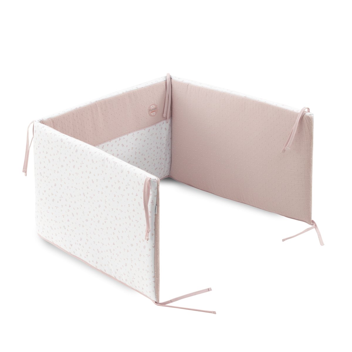 Juego de 2 piezas para cuna (100x140 cm): nórdico + protector cambrass princess - Rosa claro Rosa claro-5