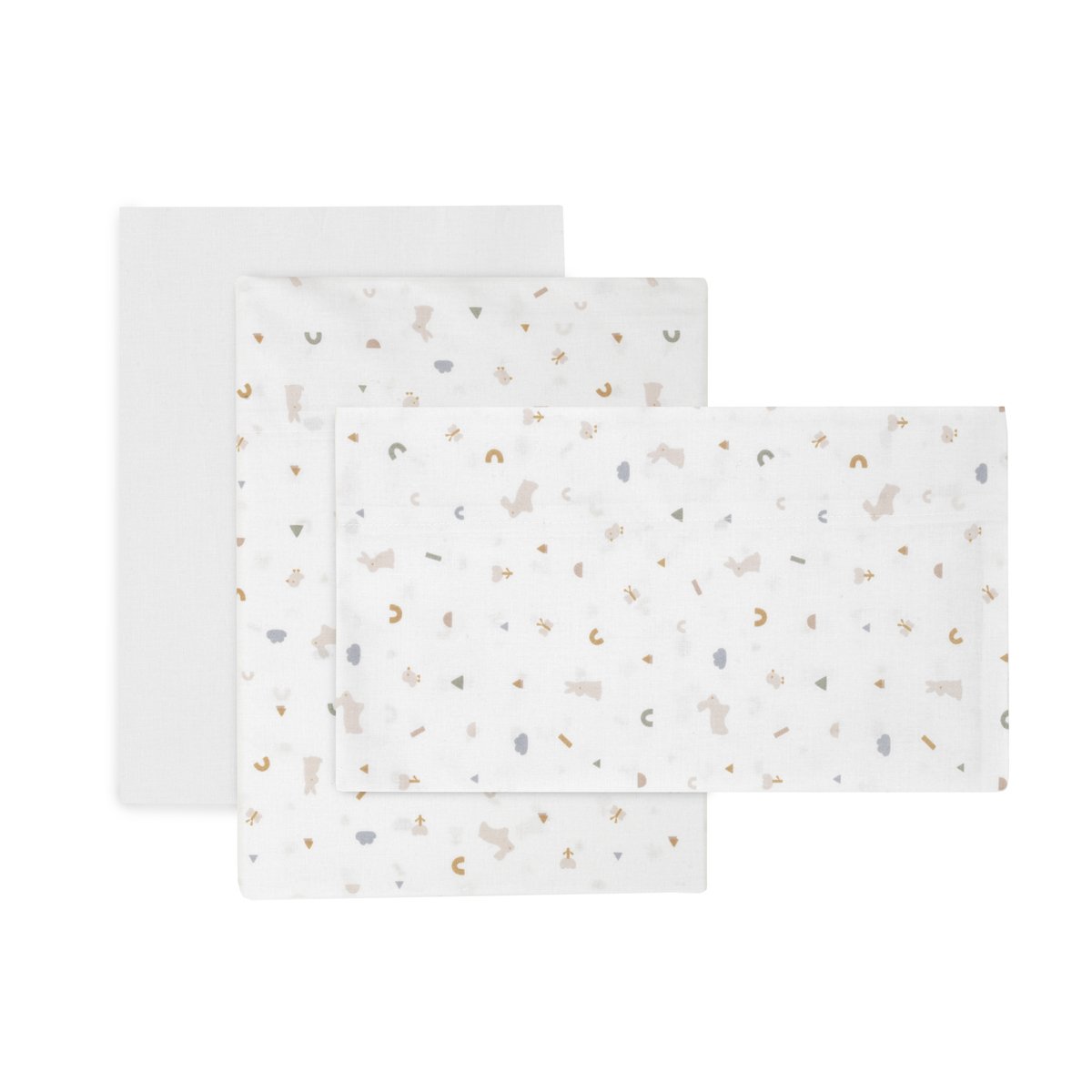 Cambrass - Juego de 3 piezas sábana + bajera + fundade almohada para cuna de 70x140 cm Cambrass Microprint.